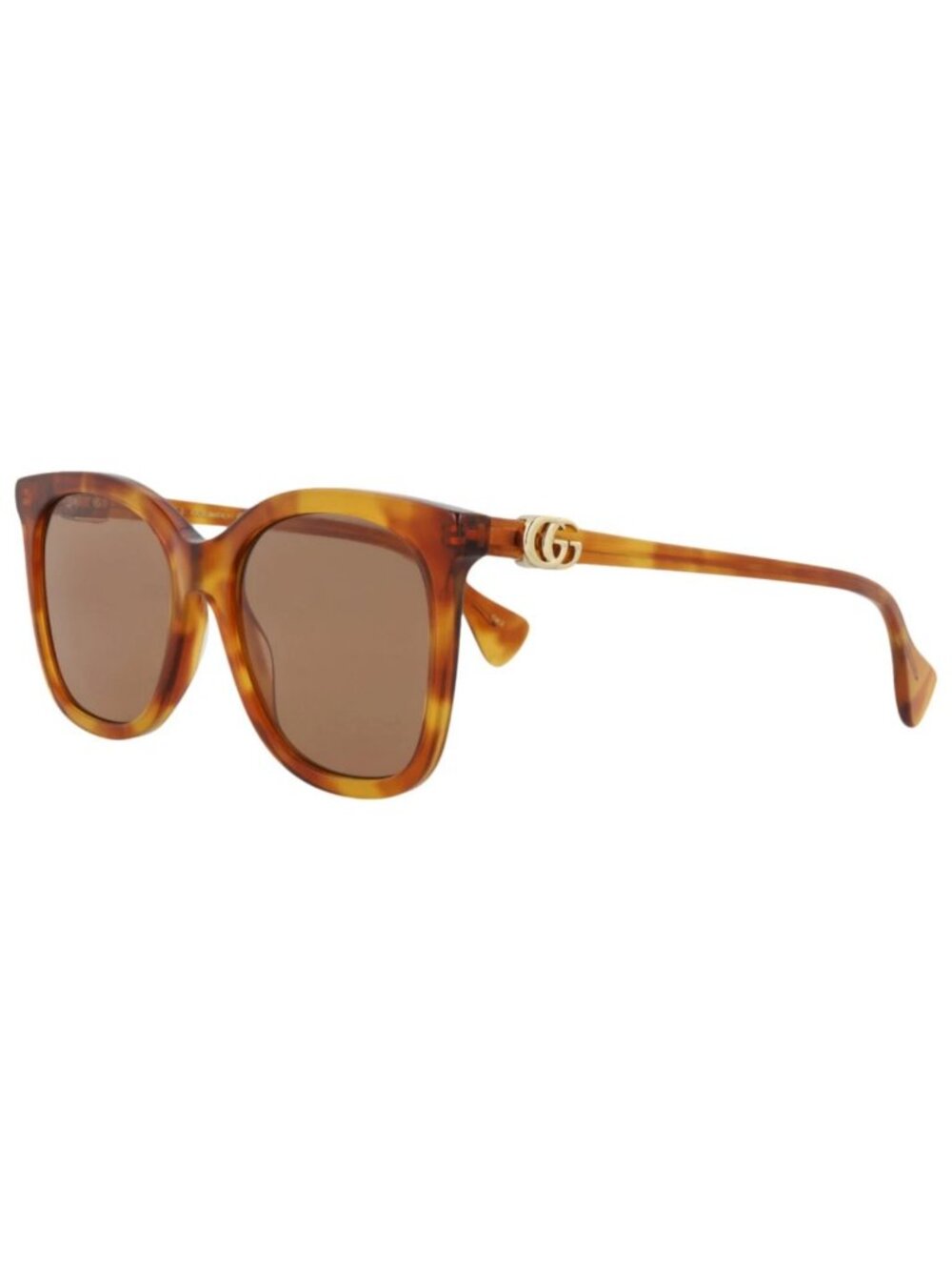 New Gucci Women's Sunglasses Cat Eye Acetate Frame Havana Havana Brown